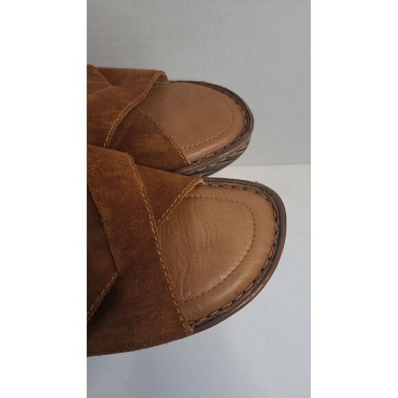 Born Basics Teayo Rust Slip On Suede Sandals Womens Size 8 Great Condition - Picture 6 of 16